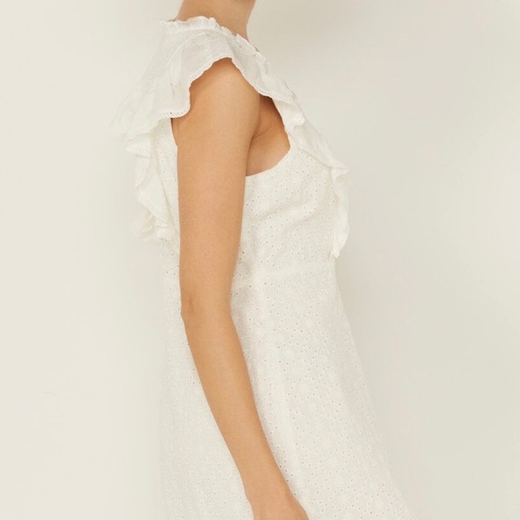 Shyanne White Ruffled Women's Ruffle Dress Medium - Picture 5 of 6